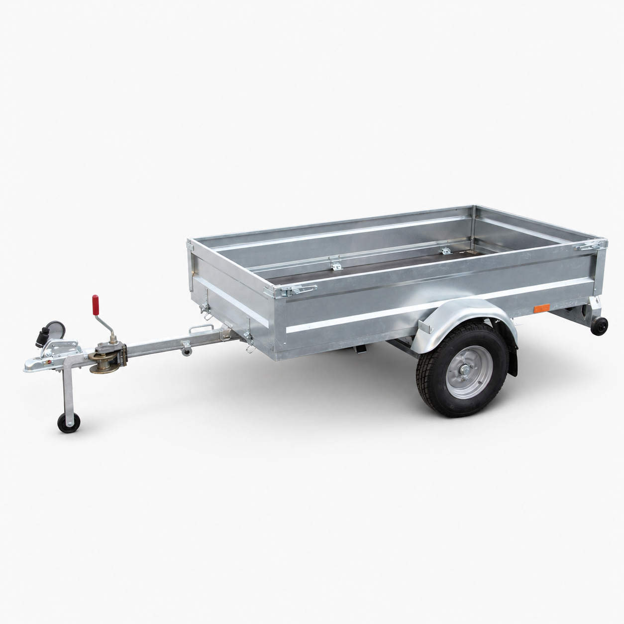 WallTrailer kleine opvouwbare aanhanger in standaard rijklare positie - compact en wendbaar